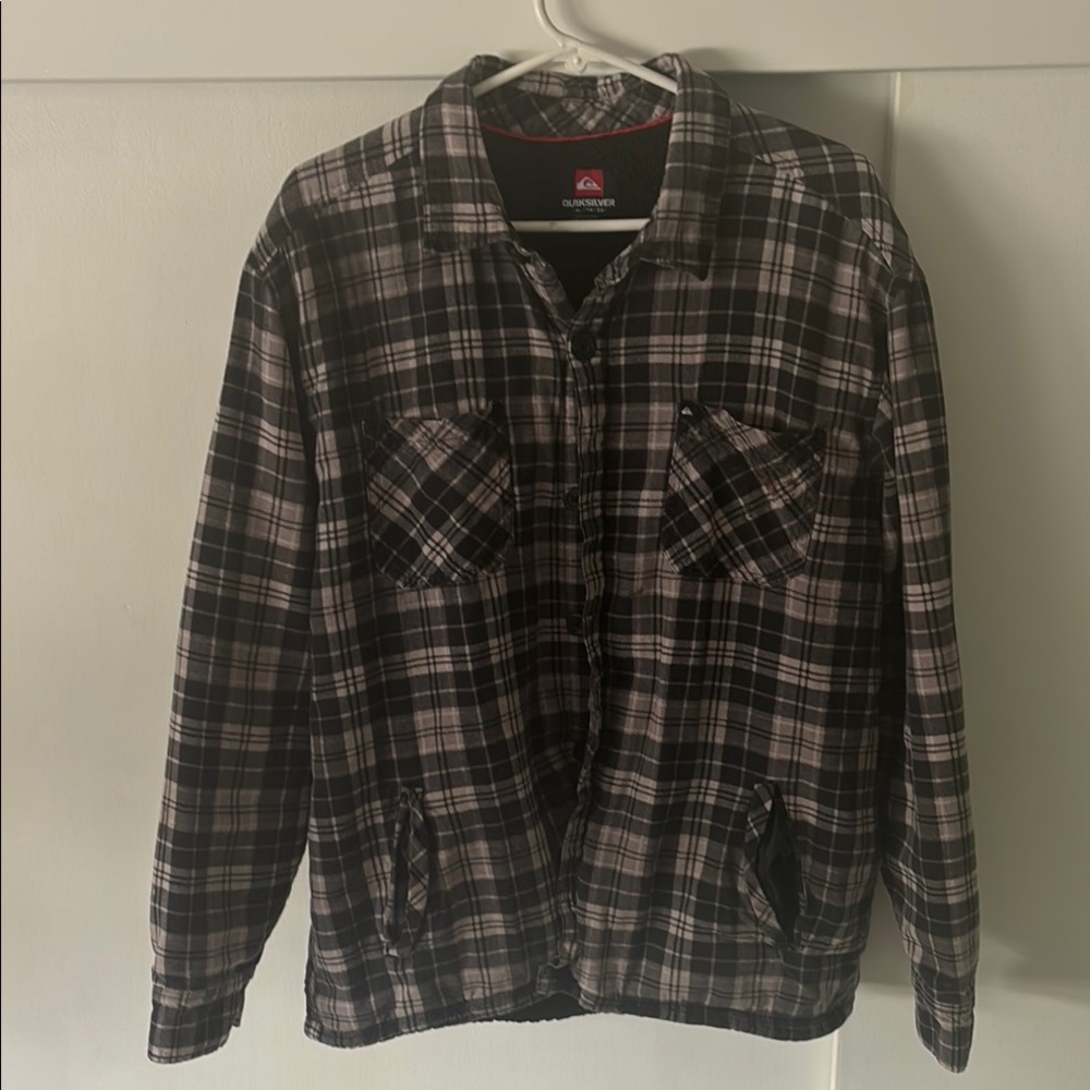 Quiksilver Black and White Lightweight Shirt Jacket